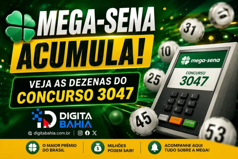 Mega-Sena acumula: veja as dezenas do concurso 3047 da Mega-Sena
