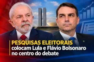 Pesquisas eleitorais colocam Lula e Flávio Bolsonaro no centro do debate