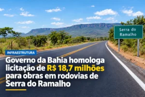 Governo da Bahia homologa licitação de R$ 18,7 milhões para obras em rodovias de Serra do Ramalho